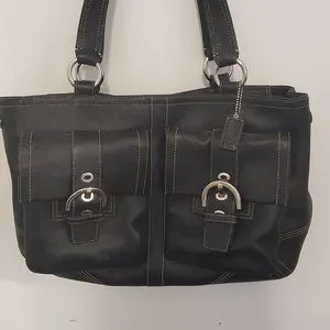 Coach | Bags | Coach Black Leather Soho Double Pocket